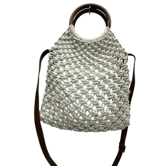 Sigrid Olsen Handcrafted Natural Macrame Crossbody Fully Lined Snap Close Bag - Picture 6 of 16